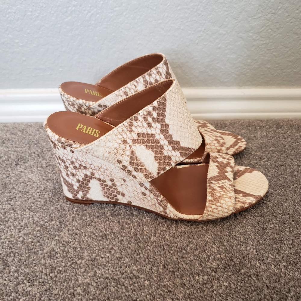 Paris Texas faded python wedge mule womens shoes size 40